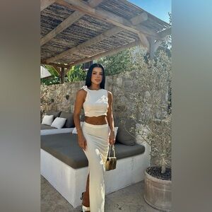 Women's Cream Skirt Set